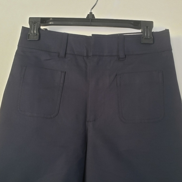 The Script Chiara Ankle Wide Leg linen Pants Sz 6 navy blue - Picture 3 of 9